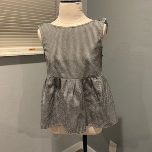 Gingham print flowy top